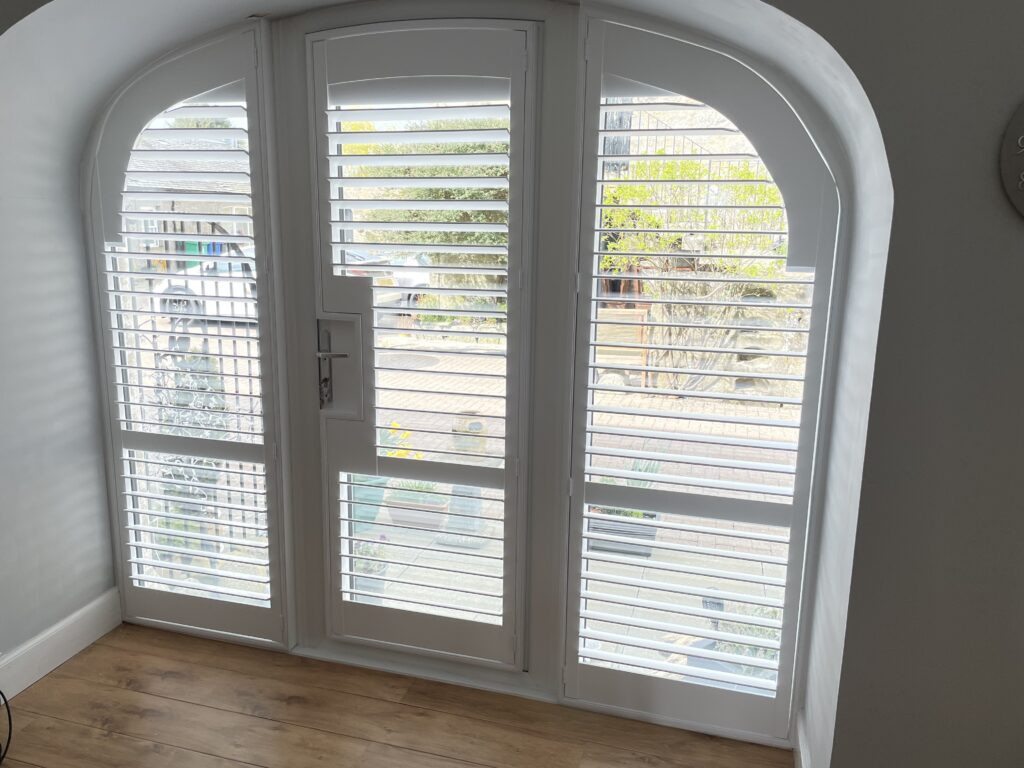Arched Window Shutters with Arched French-Door Shutters