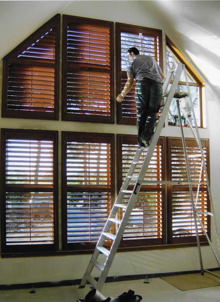Shaped Shutters on a Tall Window from The Scottish Shutter Company