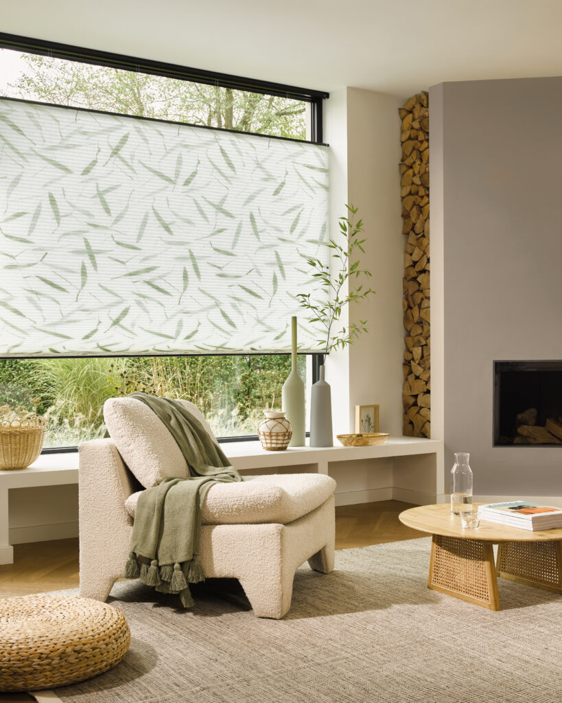 Top-down, bottom-up, patterned, translucent blind- The Scottish Shutter Company