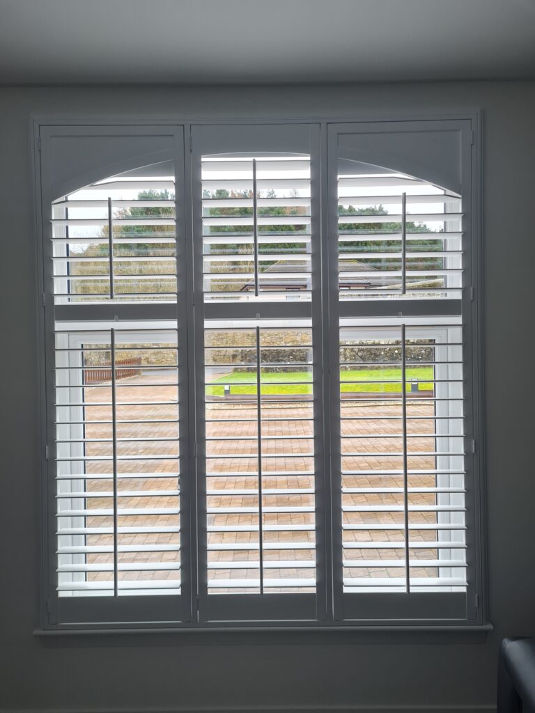 Arched Window Shutters with a Square Frame