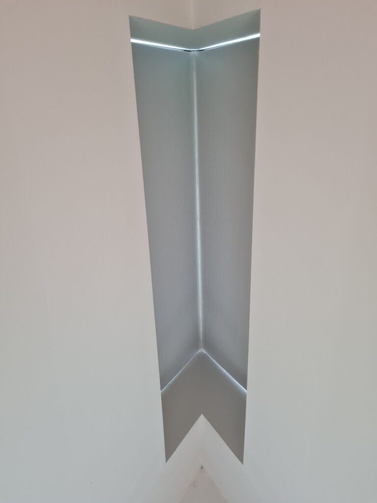 Luxaflex Duette Insulating Dimout Roof Blinds in a very high, steep apex