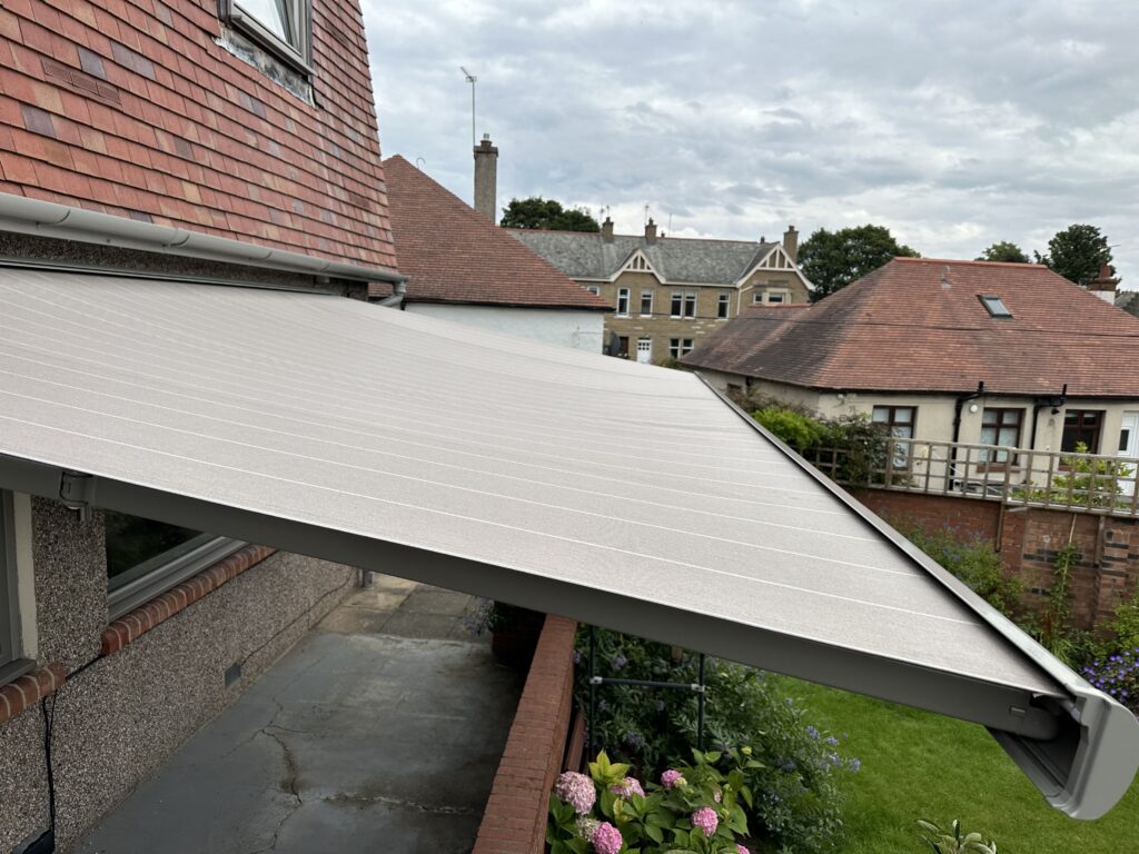 Patio Awning with Custom Colour Hardware - The Scottish Shutter Company - 2