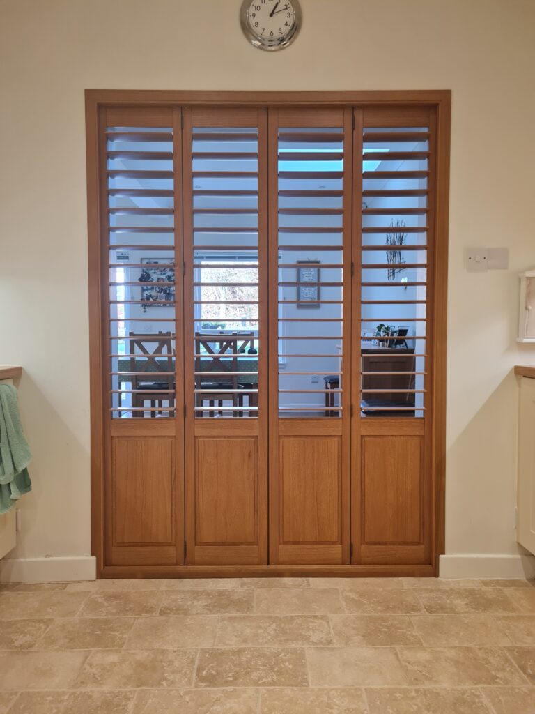 Shutters with a Solid Base used as a Room Divider - The Scottish Shutter Company